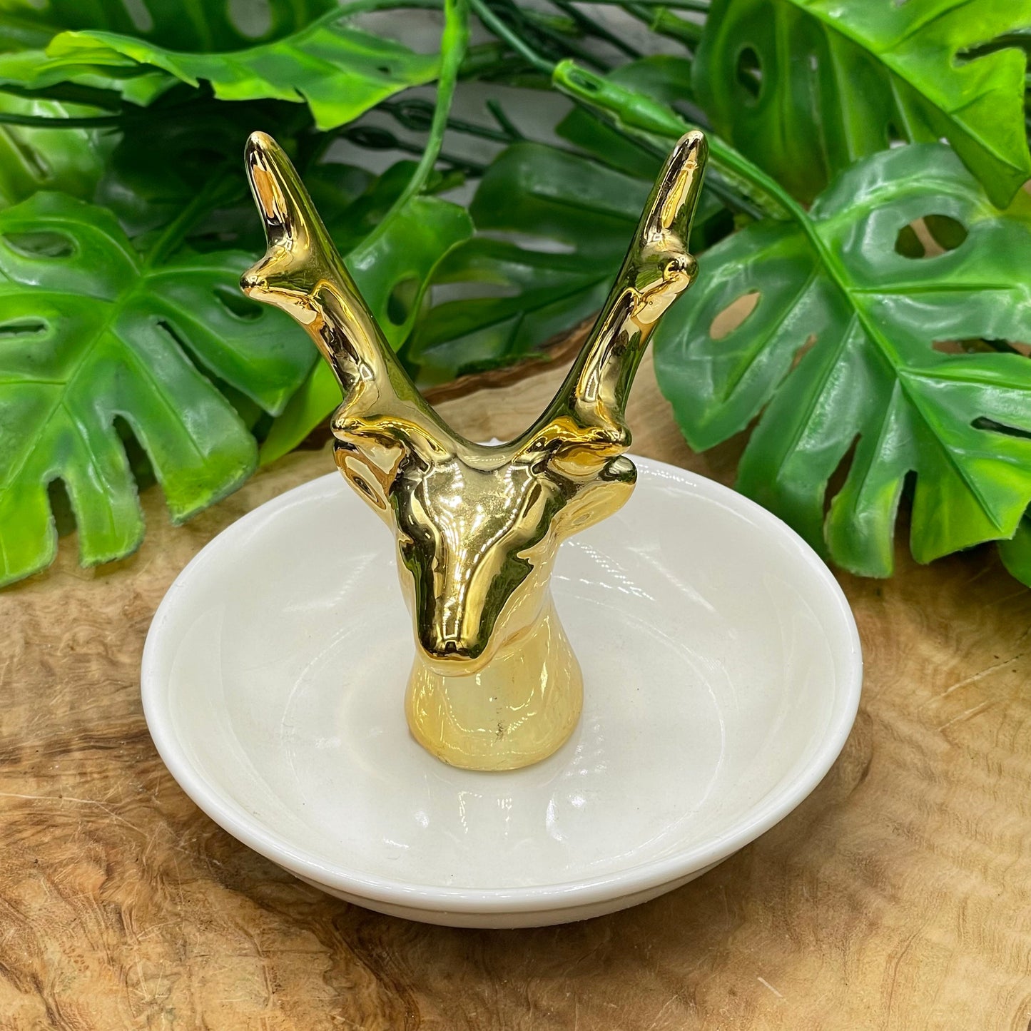 Gold Ceramic Jewelry Dish