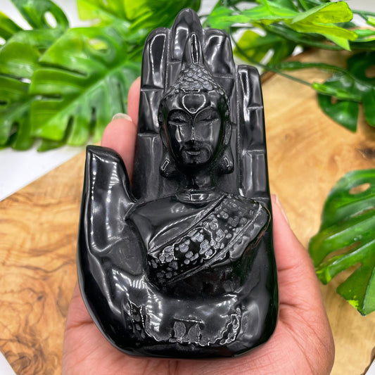 Black Obsidian Guan Yin Hand
