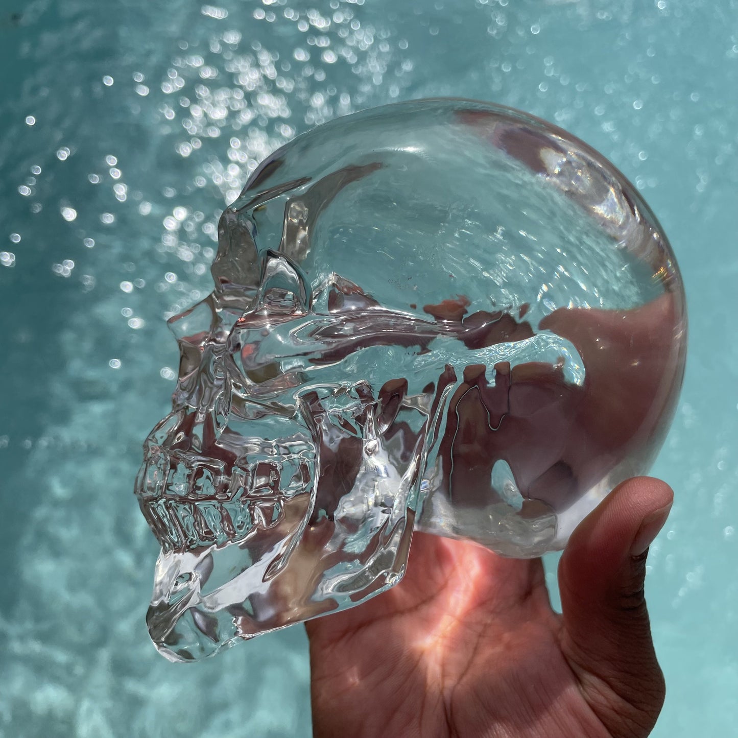 Crystal Clear Glass Skull