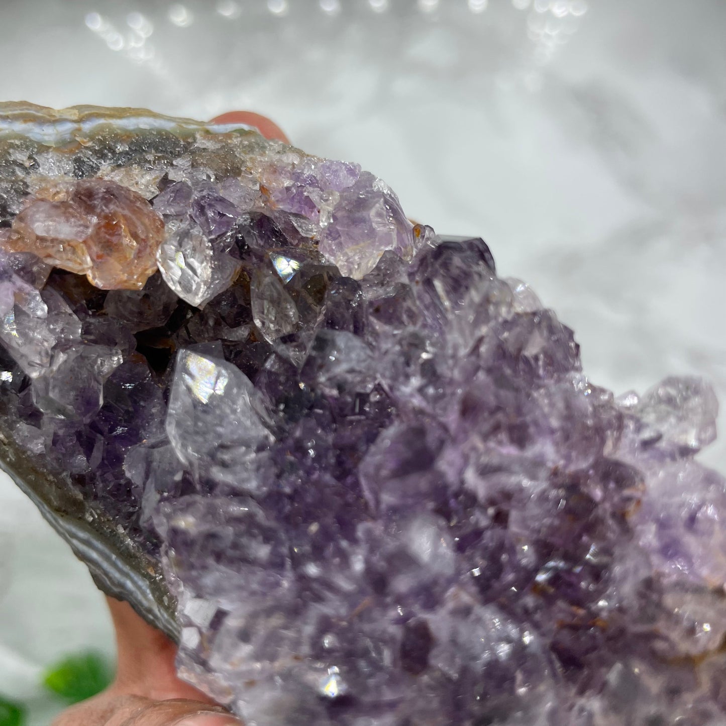 Amethyst Cluster with Hematite Inclusion