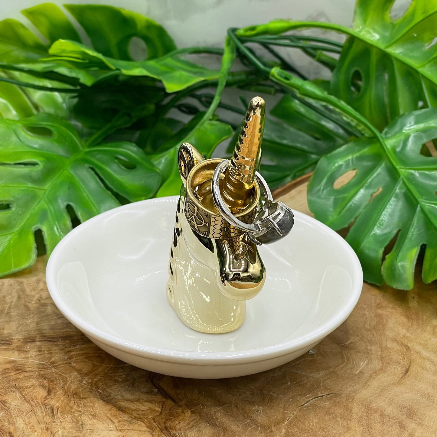 Gold Ceramic Jewelry Dish