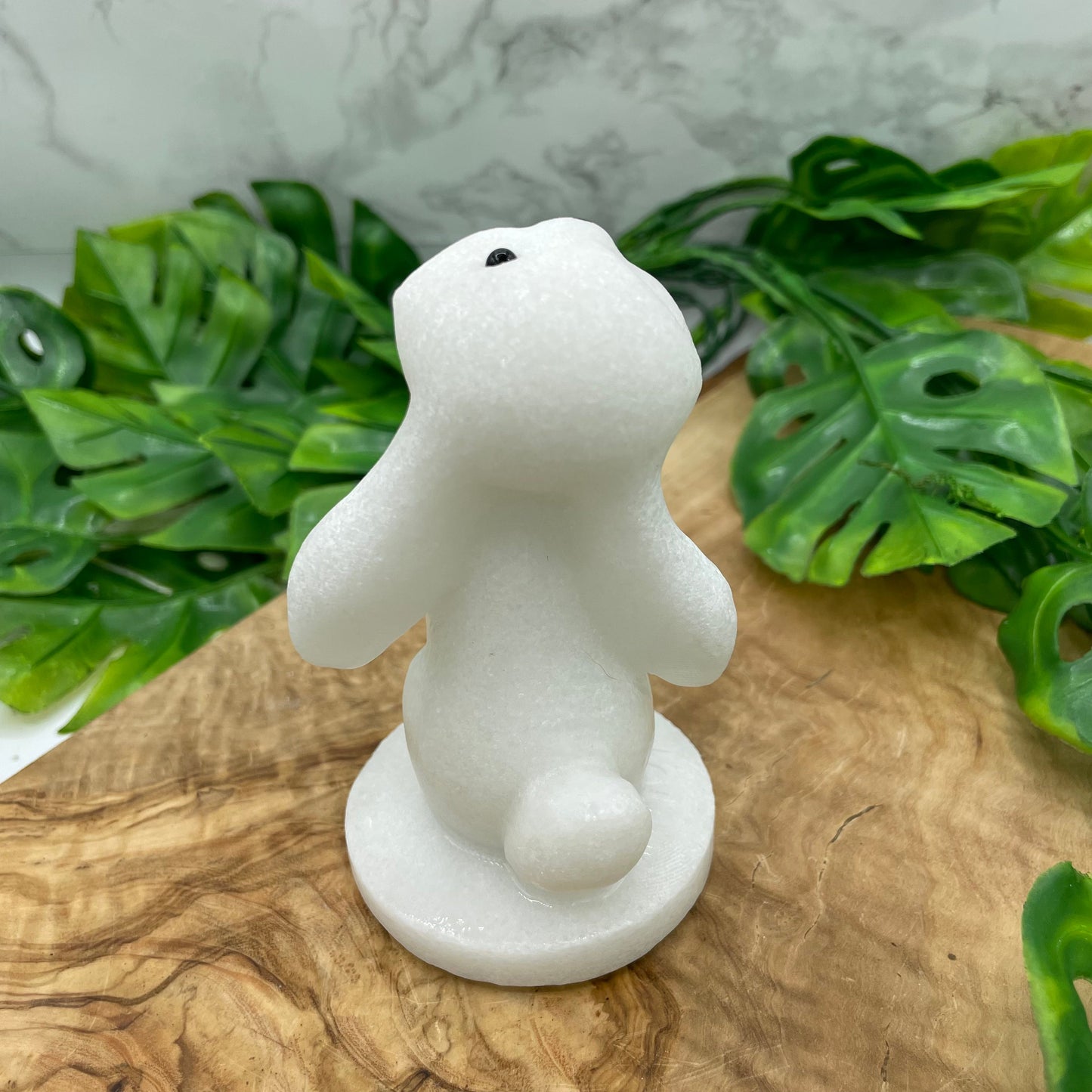 White Jade Adorable Bunny Rabbit