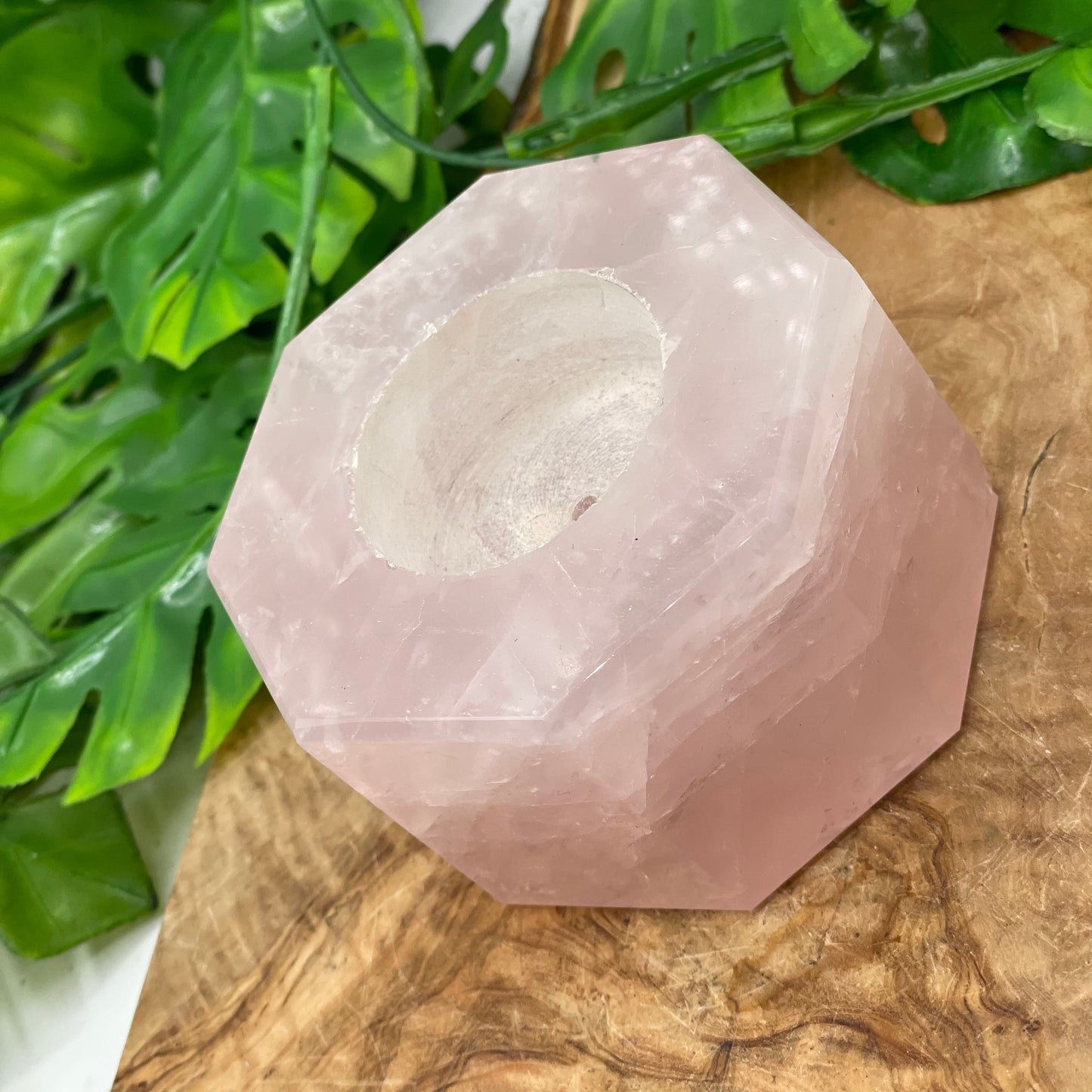 Rose Quartz Candle Holder