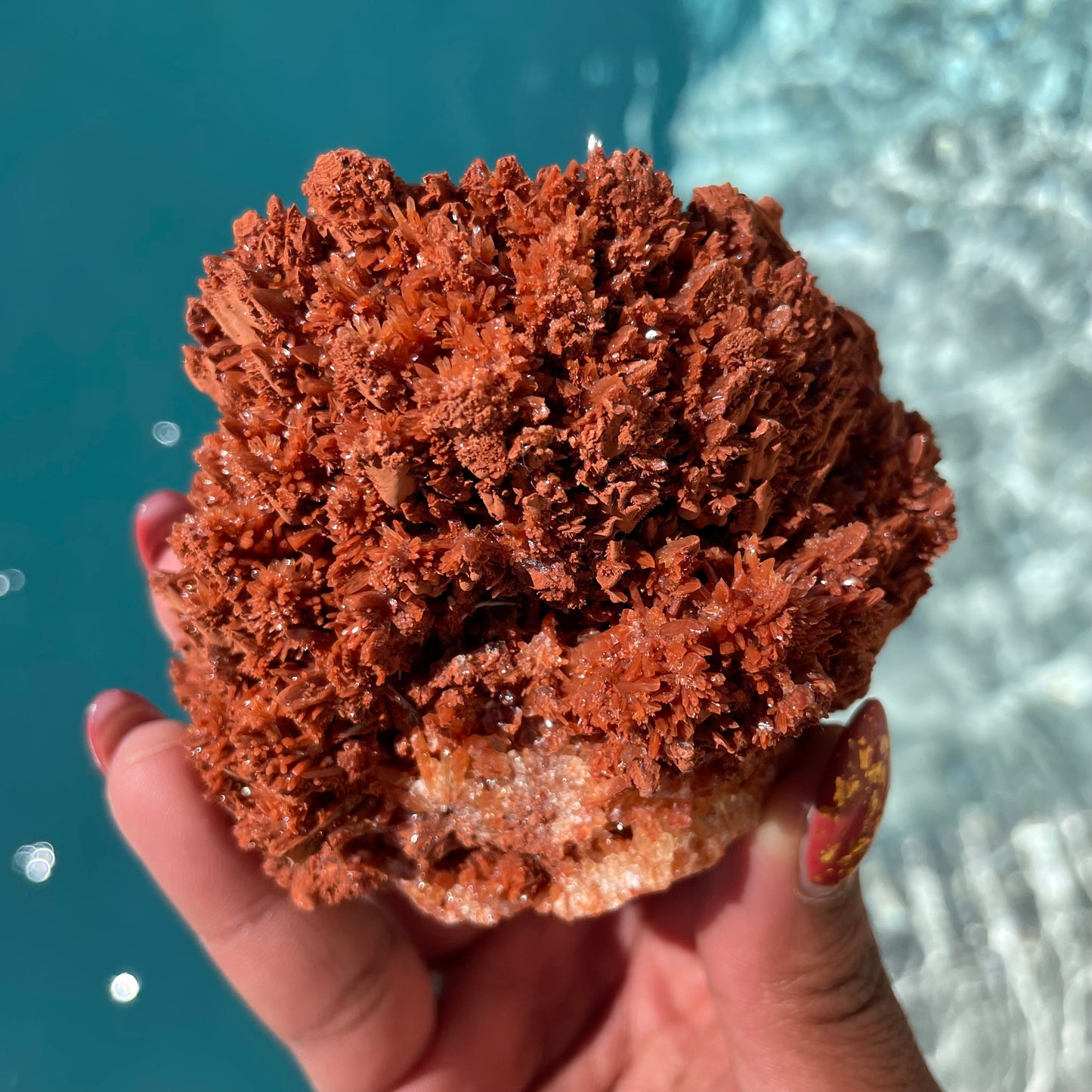 Starry Acicular Red Calcite