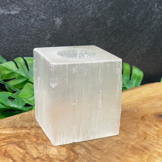 Selenite Tealight Cube
