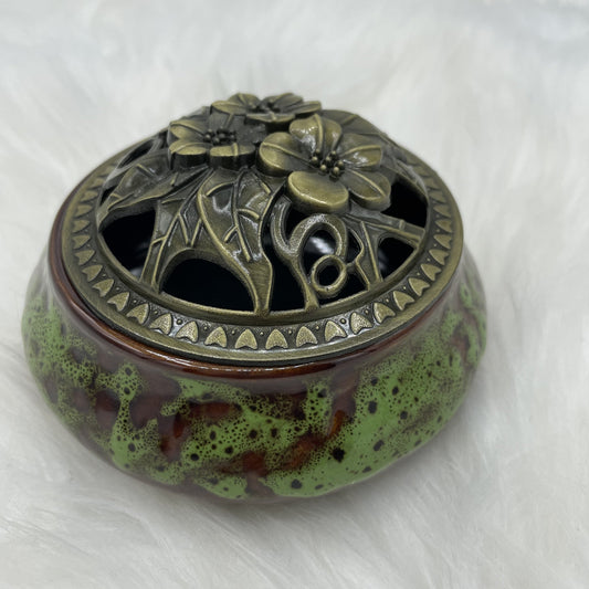 Ceramic Painted Jewelry/Incense Box
