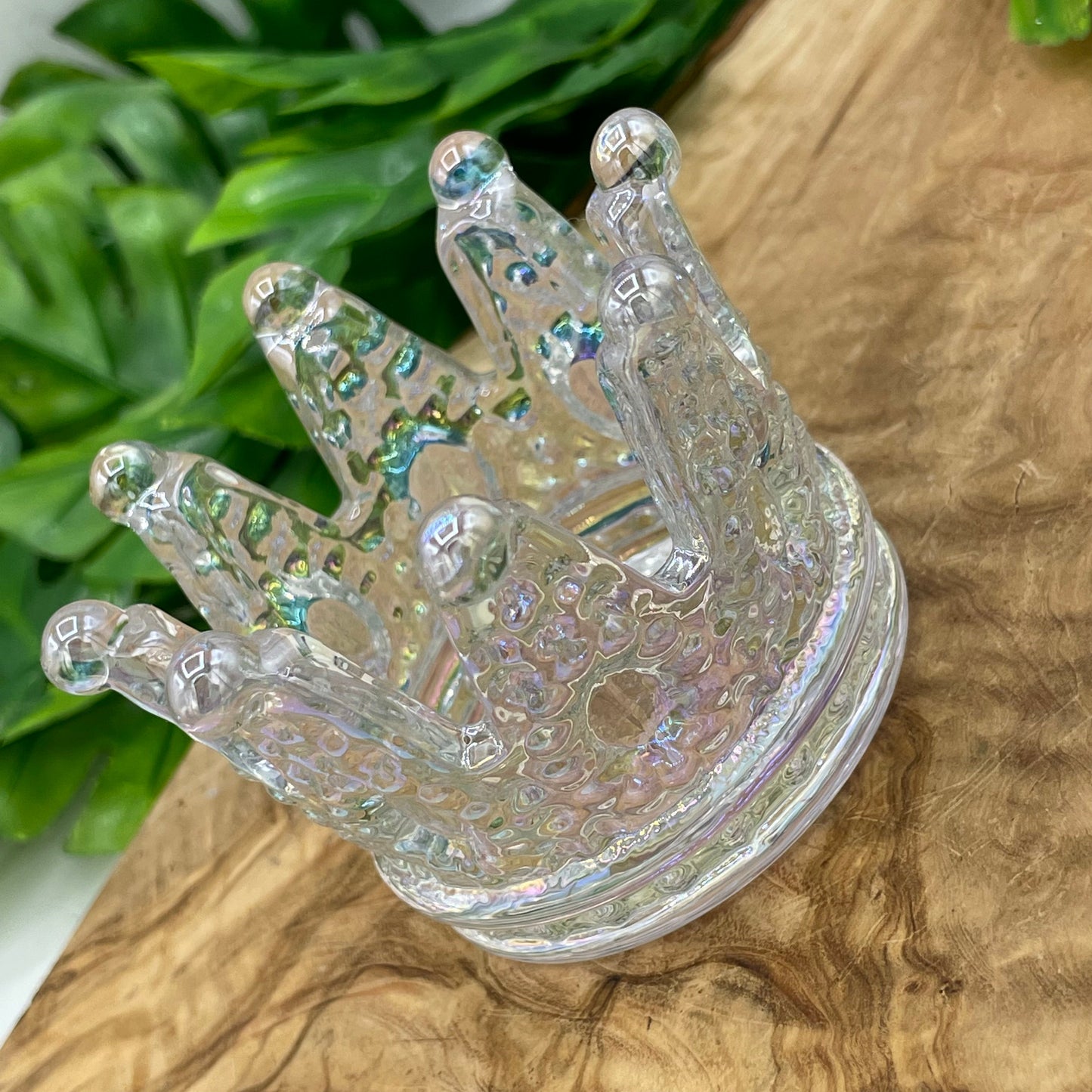 Aura Glass Crown Sphere Holder