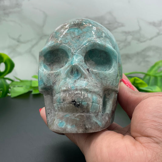 Amazonite Skull