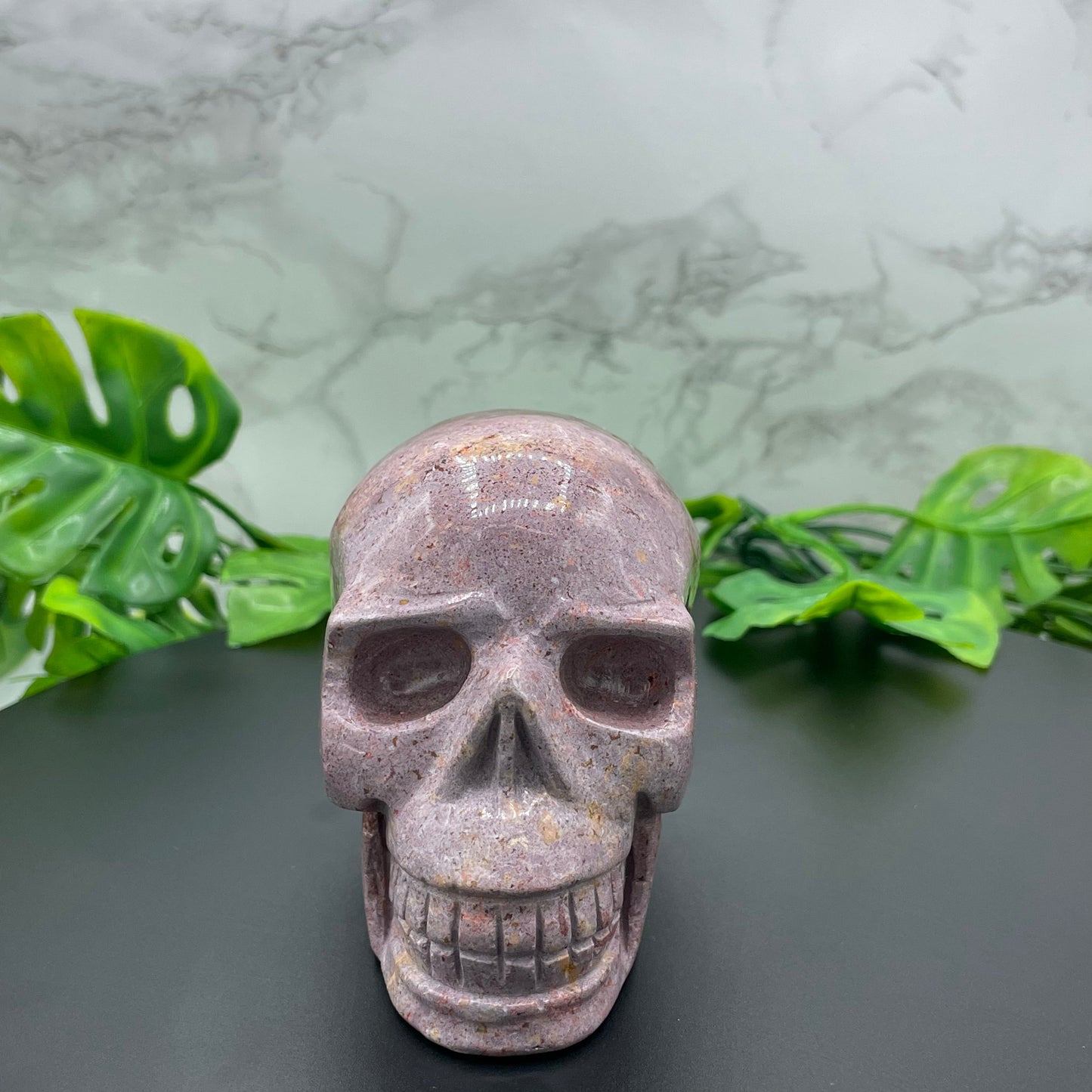 Pink Ocean Jasper Skull