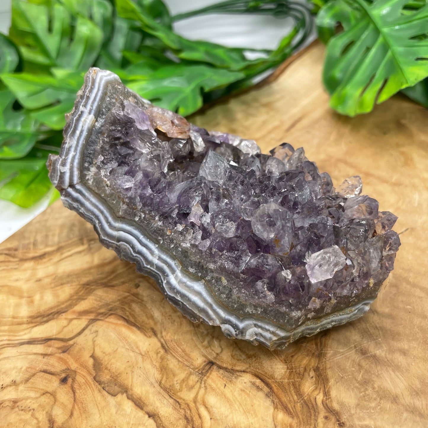 Amethyst Cluster with Hematite Inclusion