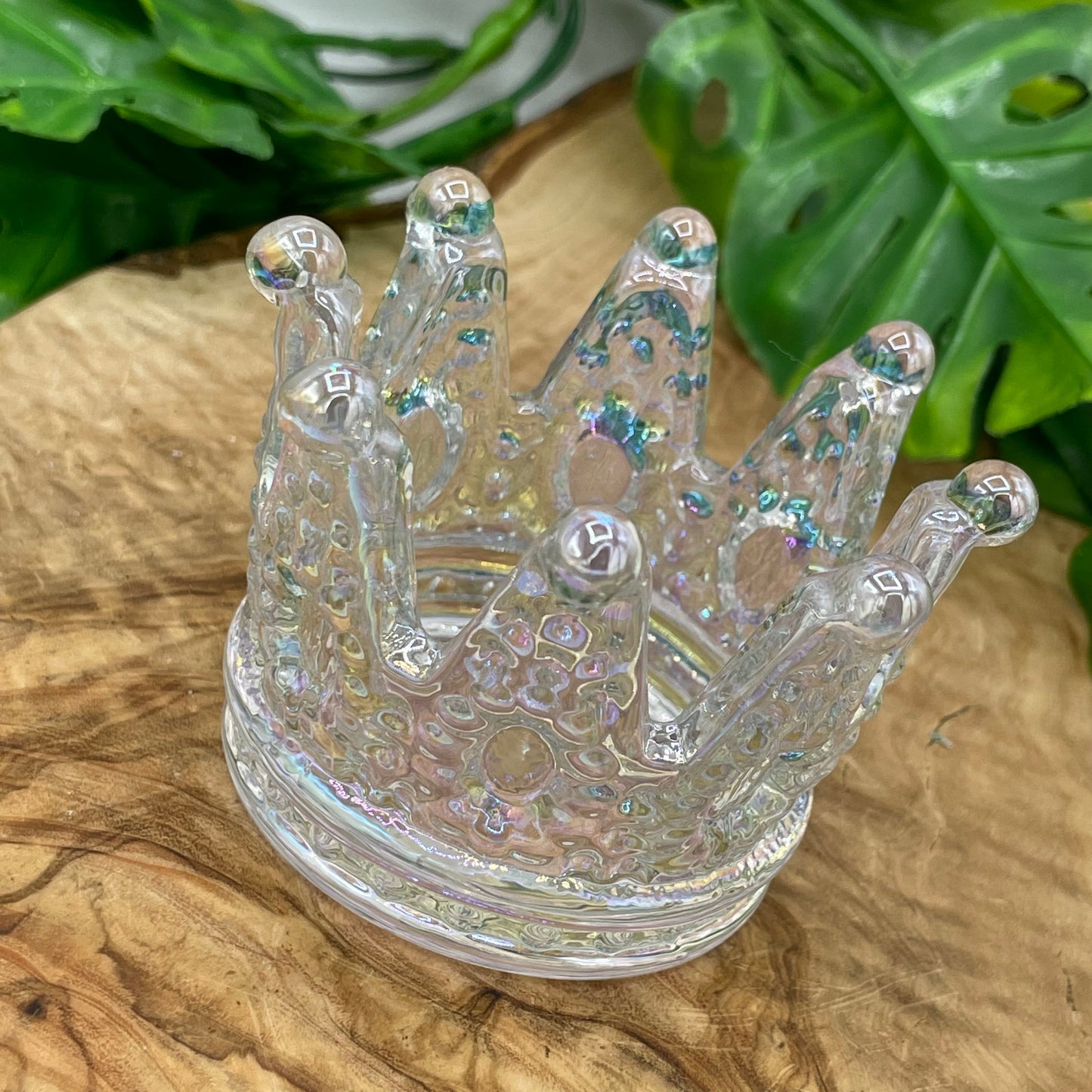 Aura Glass Crown Sphere Holder