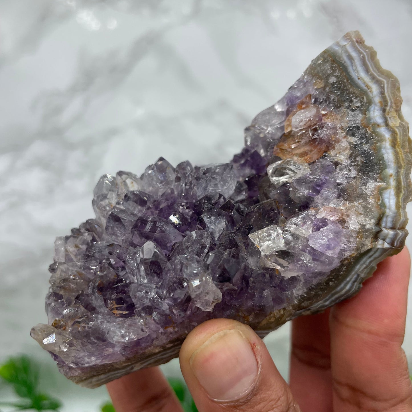 Amethyst Cluster with Hematite Inclusion
