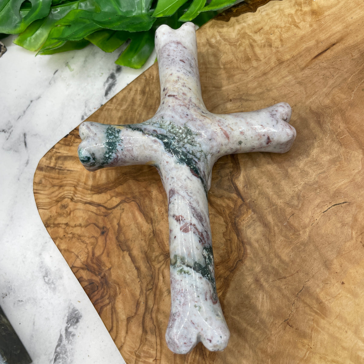 Ocean Jasper Skull & Bones Cross