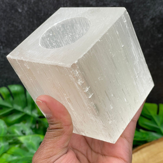Selenite Tealight Cube
