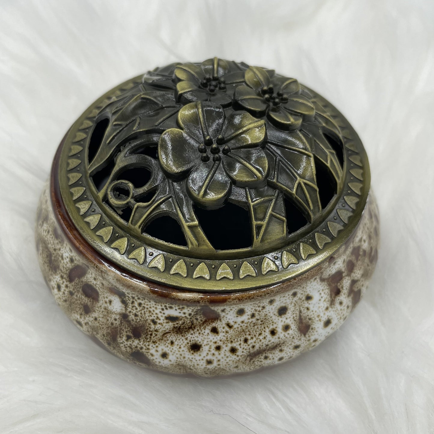 Ceramic Painted Jewelry/Incense Box