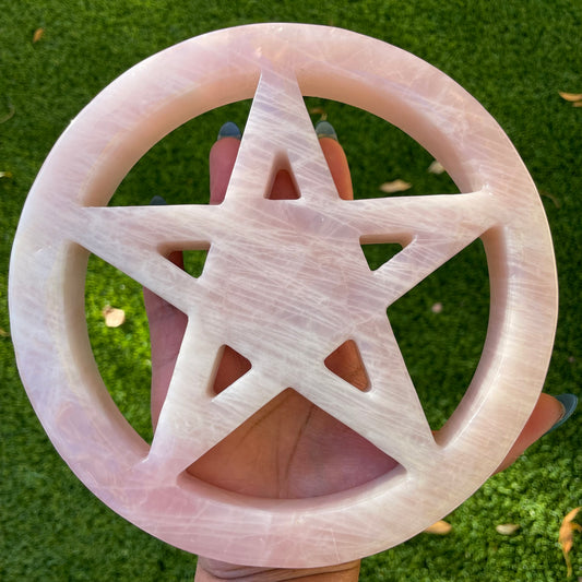 XL Rose Quartz 5 Pointed Star