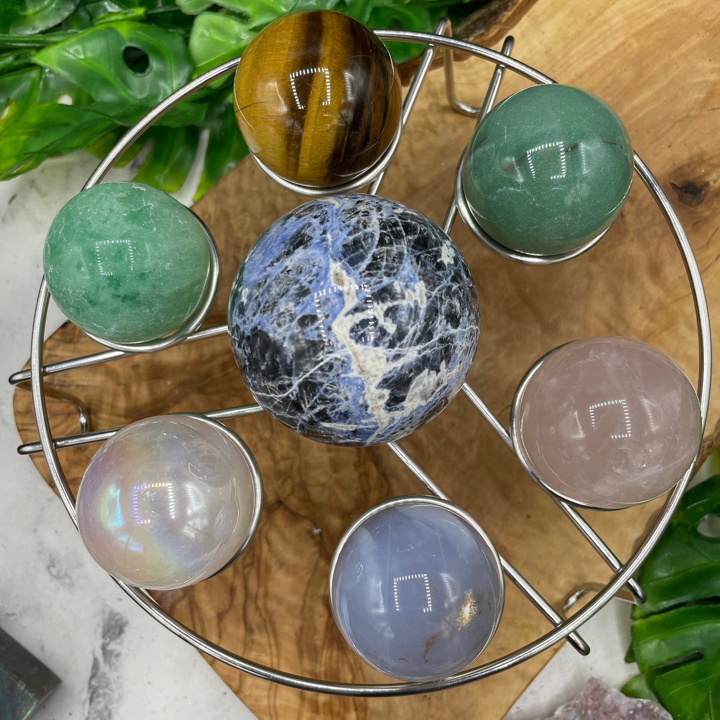 Crystal Sphere Set with Stand