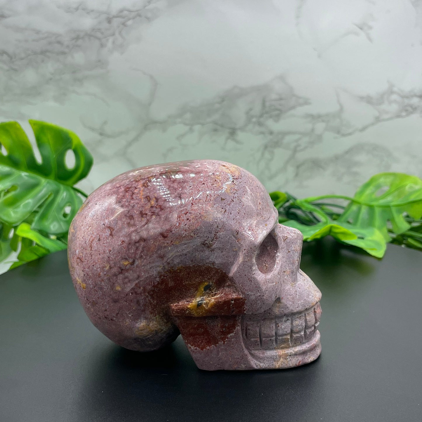 Pink Ocean Jasper Skull