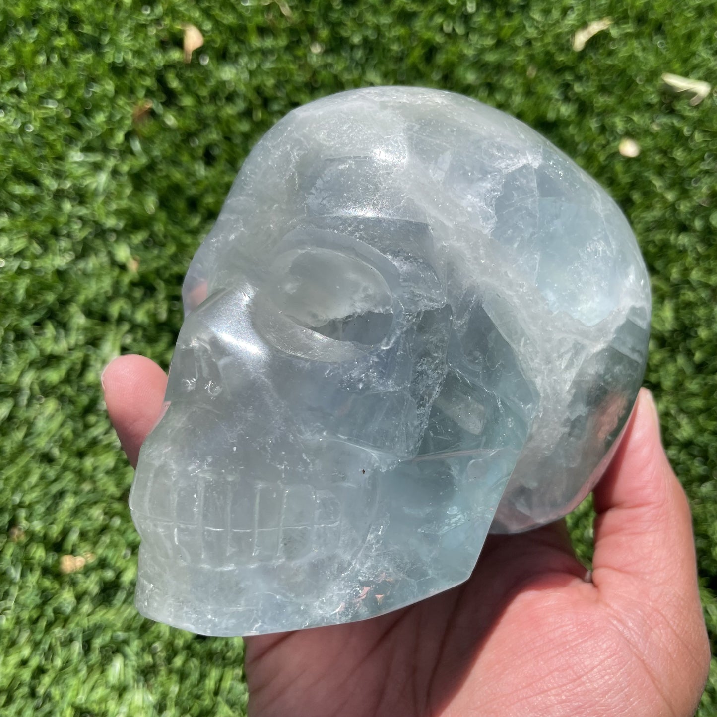 Icy Blue Fluorite Skull