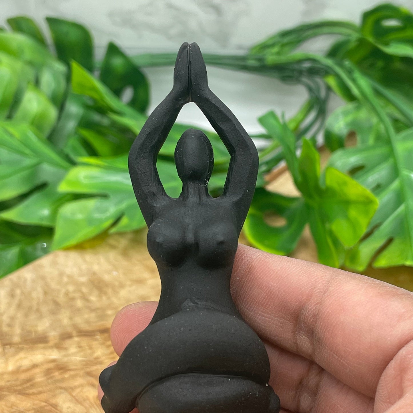 Natural Black Obsidian Yoga Goddess