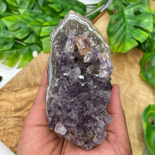 Amethyst Cluster with Hematite Inclusion