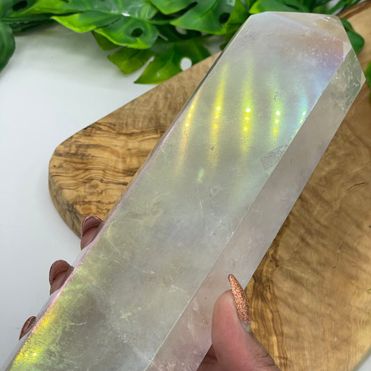 Large Clear Aura Quartz DT