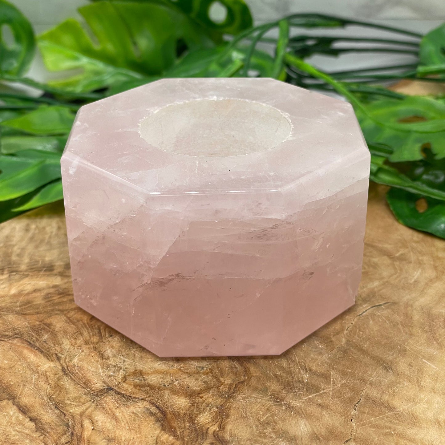 Rose Quartz Candle Holder