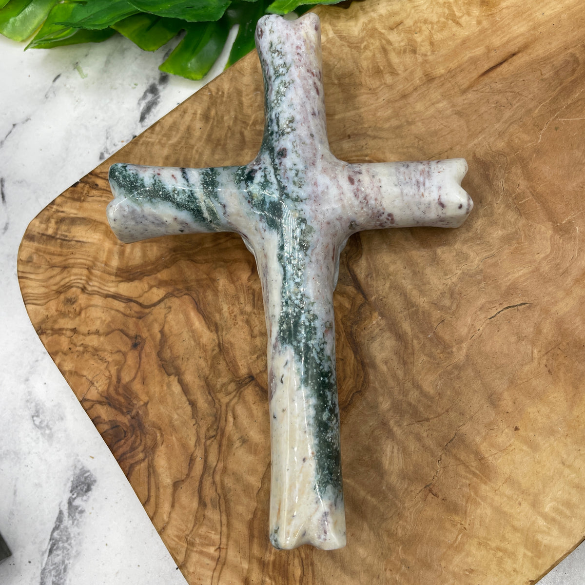 Ocean Jasper Skull & Bones Cross