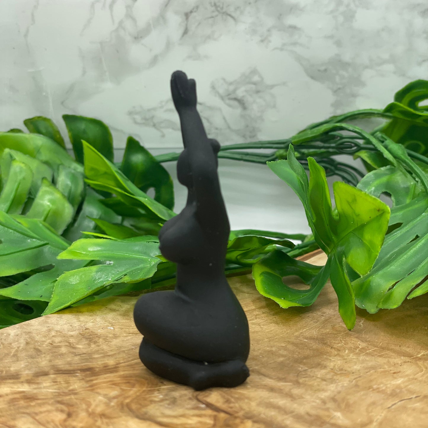 Natural Black Obsidian Yoga Goddess