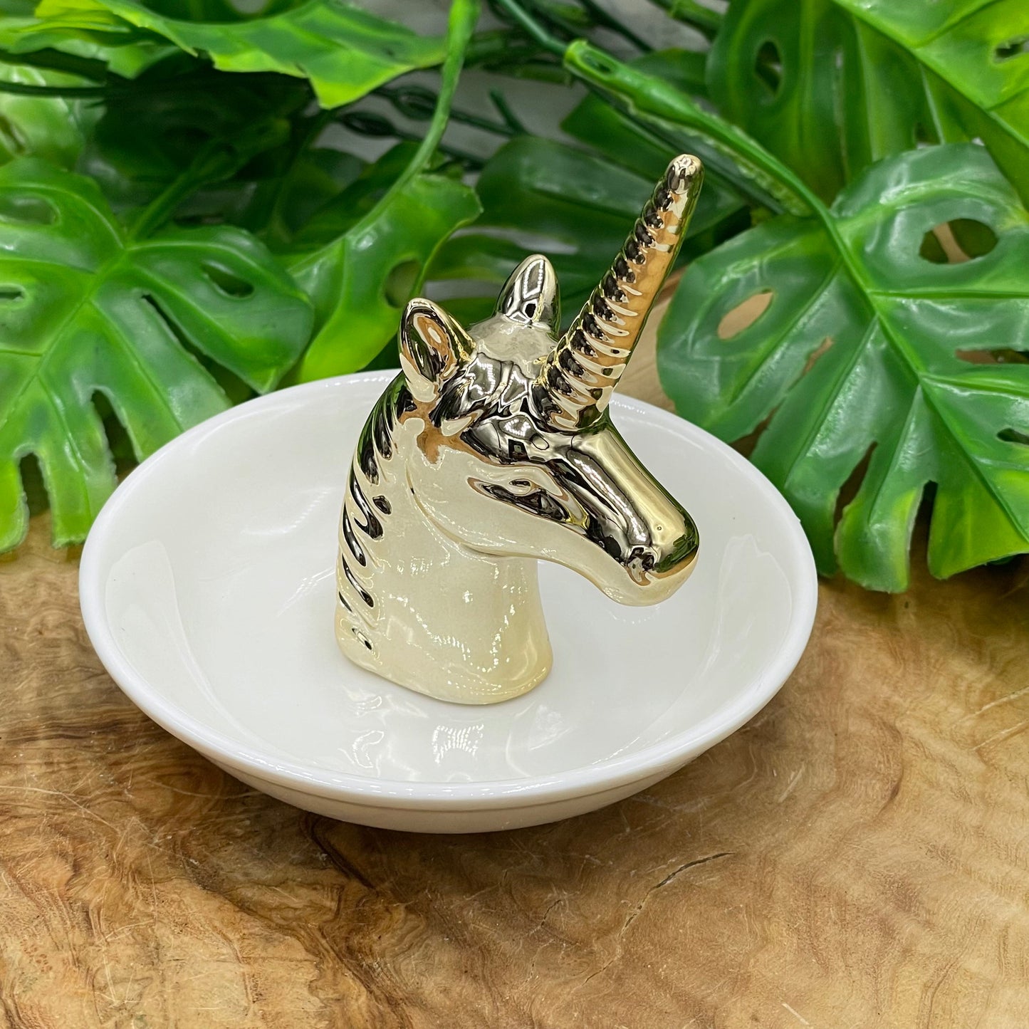 Gold Ceramic Jewelry Dish