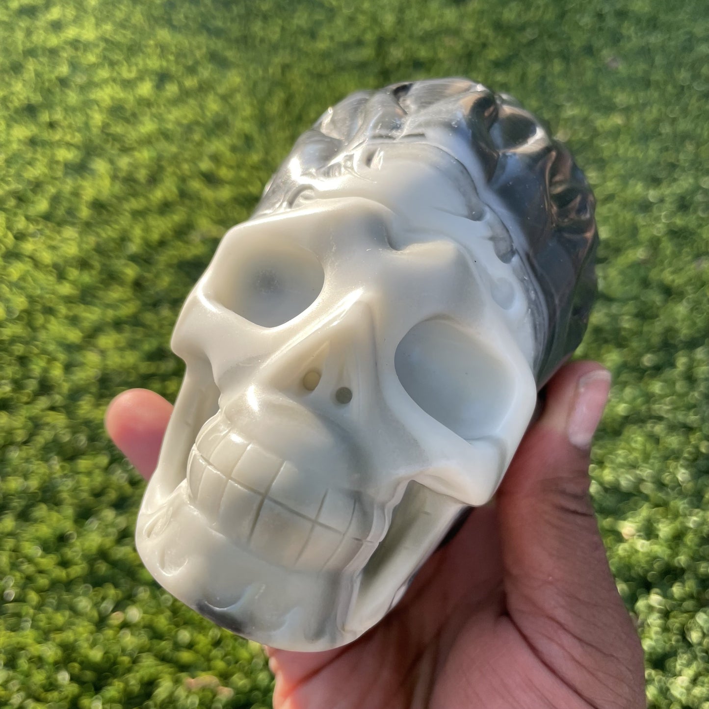 Taiji Jasper Flame Skull