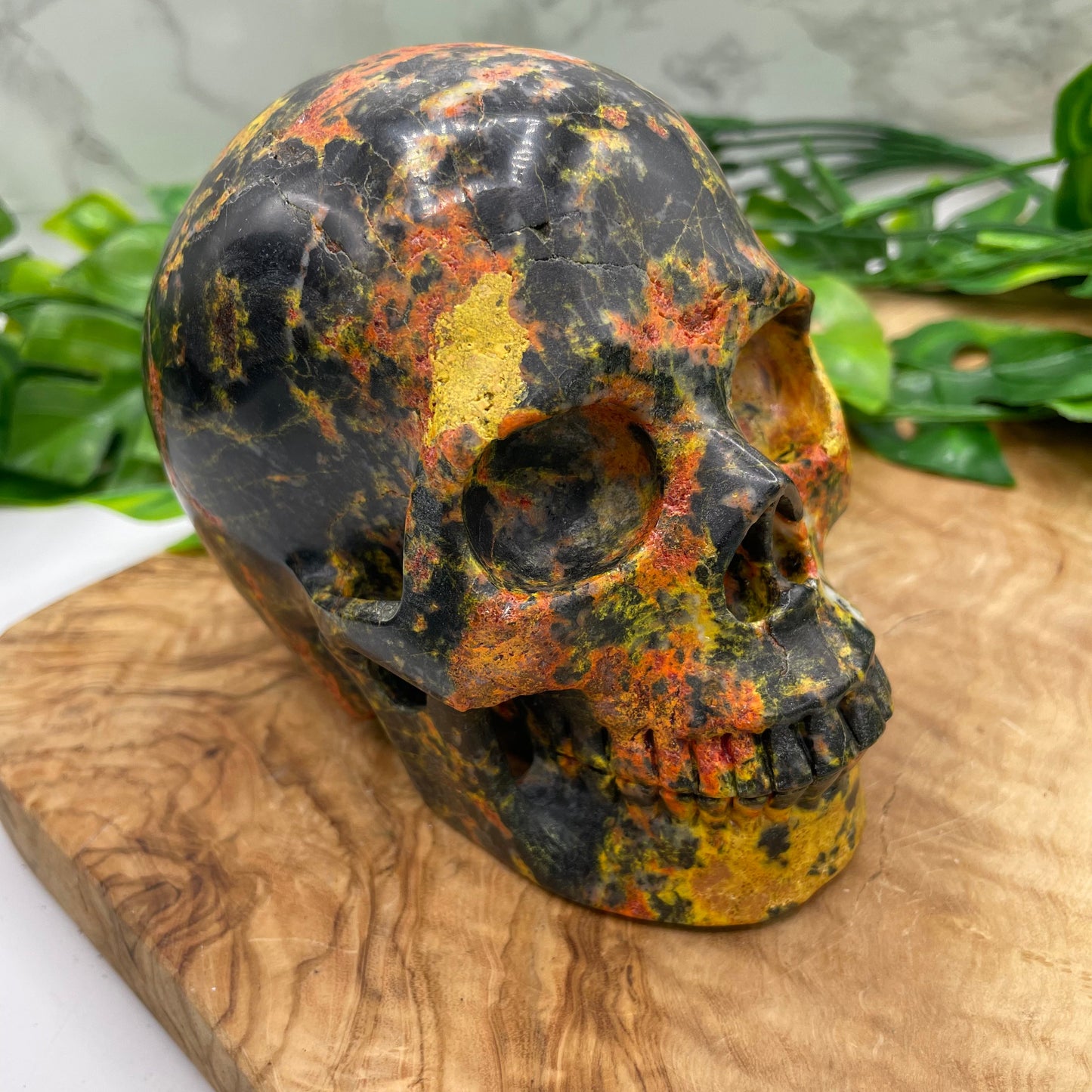 Orpiment Realgar and Hematite Skull